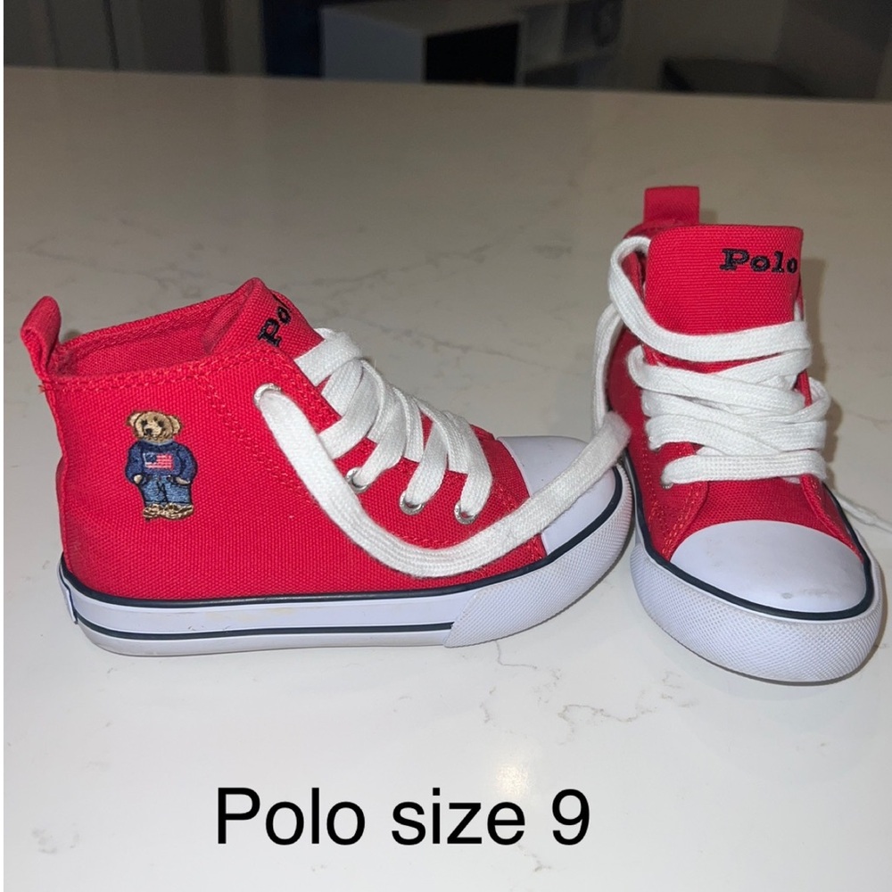 Polo by Ralph Lauren Kids Red High-Top Sneakers